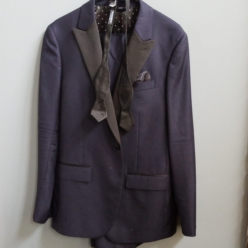 Bonobos Navy Hopsack Capstone Full Tuxedo